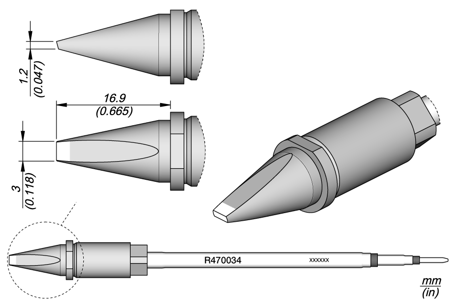 R470034 - Chisel Cartridge 3 x 1.2